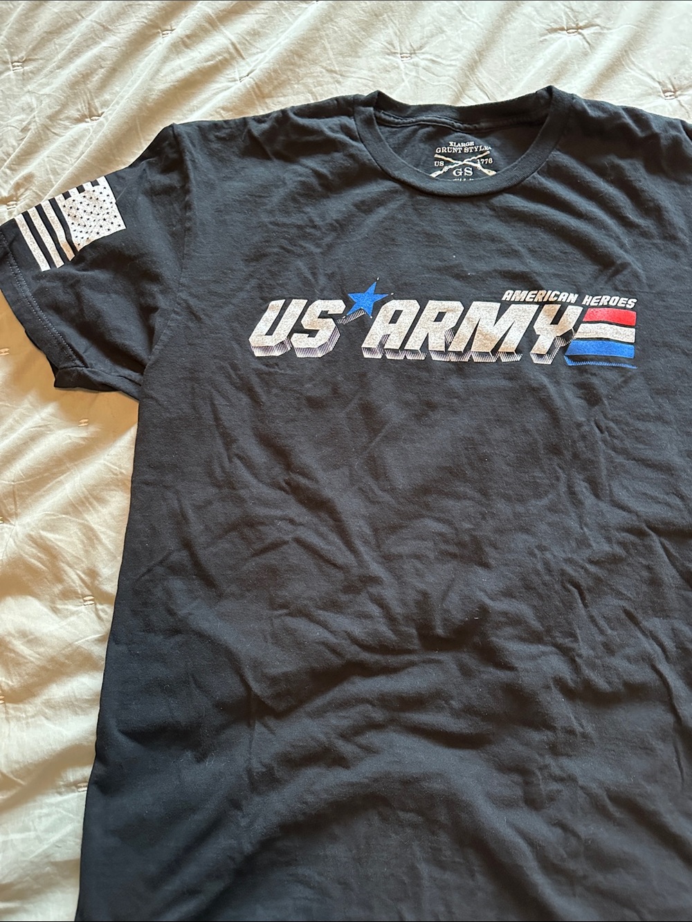 Grunt style size XL US Army 'American Heroes' Graphic Tee - Black